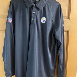 Reebok Black Long Sleeve Steeler polo.